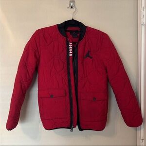 Air Jordan 23 Quilted Puffer Jacket Youth L Red Black Jumpman Bomber